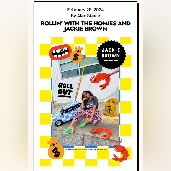 NOOWORKS Greta Dress — “Roll Out” Print, Made in USA, XL, A-Line Stretch Cotton - Picture 8 of 12